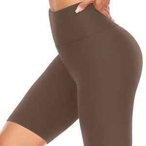 2 pairs FULL SOFT 8" High Waisted Biker Shorts for Women-Tummy Control-